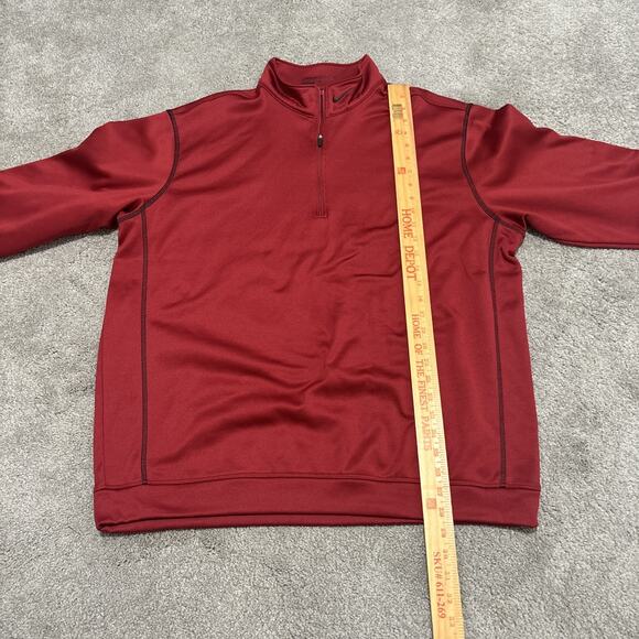 Nike Golf Sweater Size XL Red Fleece Fit Pullover 1/4 Zip Mock Neck Swoosh - Picture 4 of 6